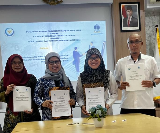 Fakultas Sains dan Teknologi Universitas Terbuka dengan Balai Riset Pemulihan Sumber Daya Ikan (BRPSDI) Jalin Kerjasama Untuk Peningkatan SDM Kelautan dan Perikanan