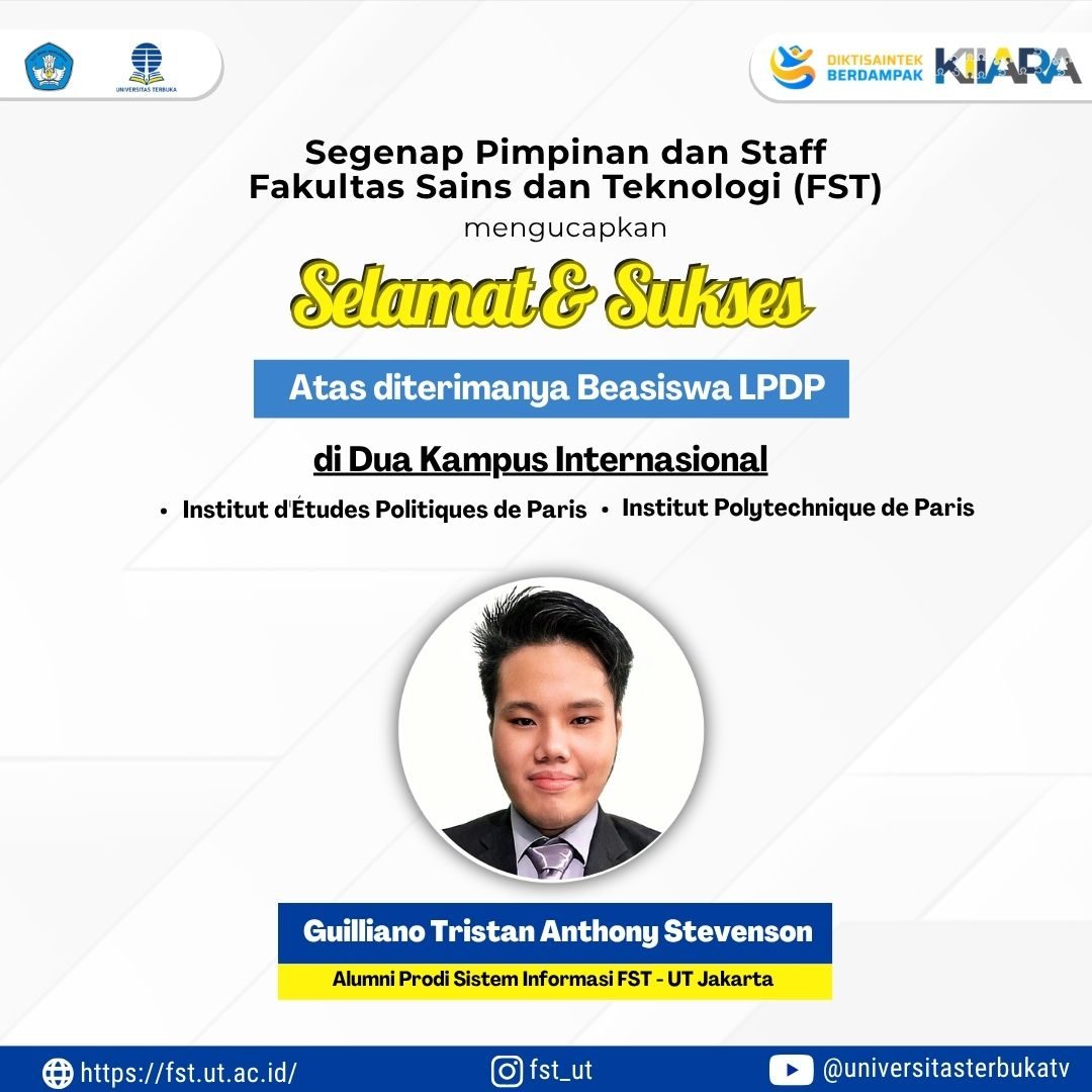 Raih Beasiswa LPDP, Alumni FST UT Guilliano Stevenson Wujudkan Studi Global di Dua Institusi Pendidikan di Paris