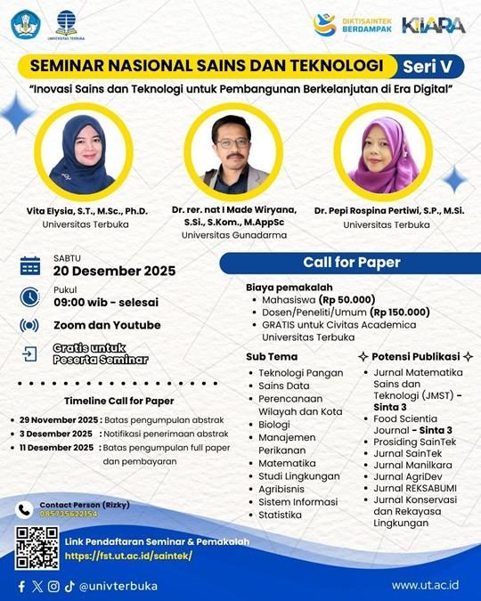 Seminar Nasional Sains dan Teknologi (Semnas Saintek) Seri V